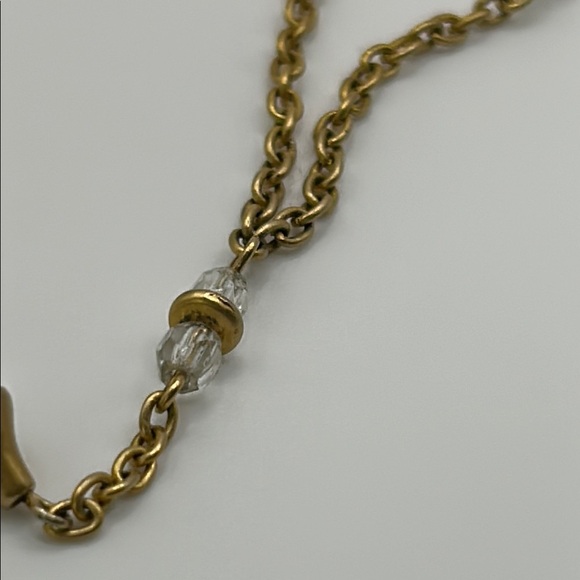 Vintage Soho Design Gold chain with clear glass beads - Picture 7 of 8